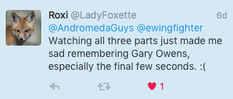 Roxi: Watching all three parts just made me sad remembering Gary Owens, especially the final few seconds. :(